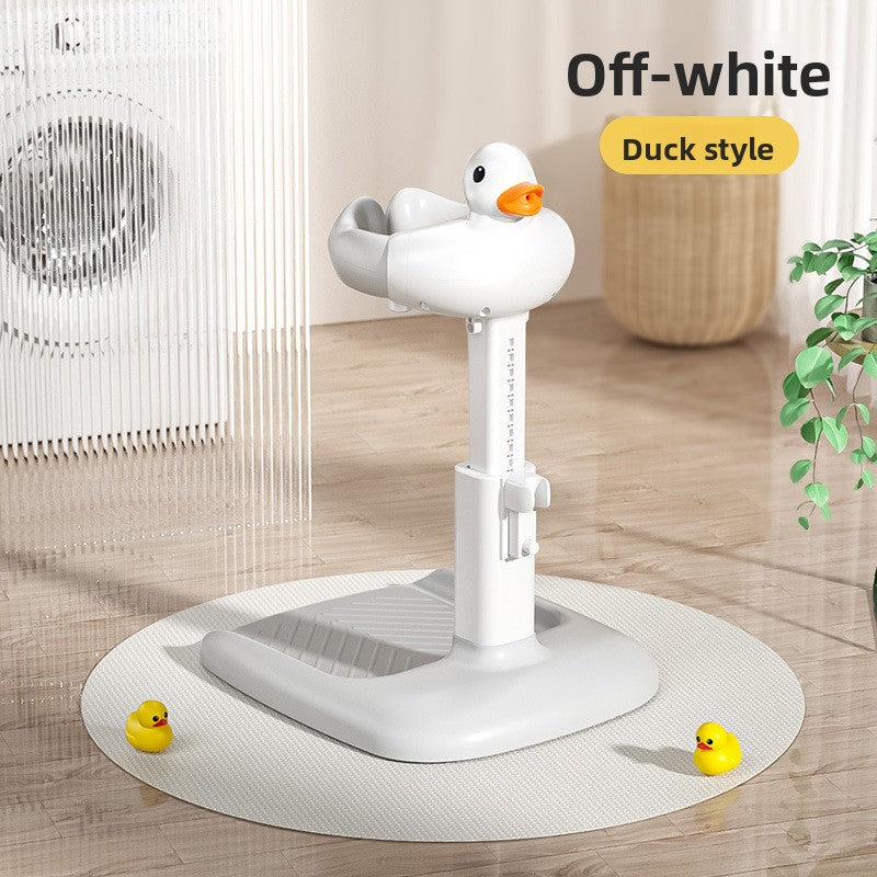 Support de bain bébé antidérapant coloris gris et blanc