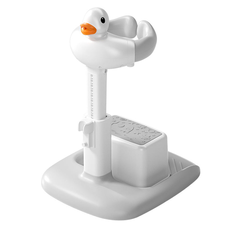 Support de bain bébé motif canard utilisé pendant le bain